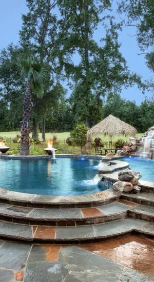 Luxury Pool with waterfalls and fire features