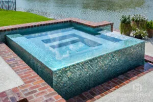 Custom home spa, fully tiled