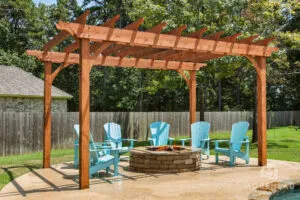 Outdoor living space with firepit