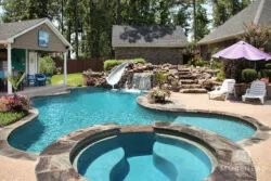 Luxury pool with slide, waterfalls and home spa