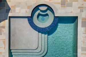 Top down view of custom spa