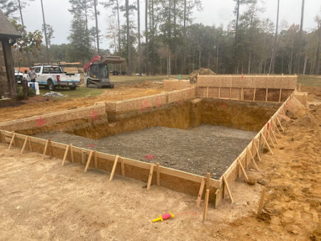 dug out square excavation for pool | Morehead Pools