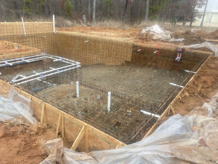 exposed plumbing steel during design phase | Morehead Pools