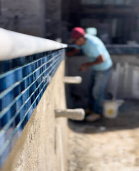 close up of tile coping | Morehead Pools