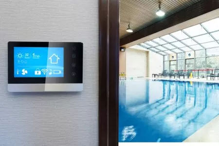 Smart home control panel for indoor swimming pool management